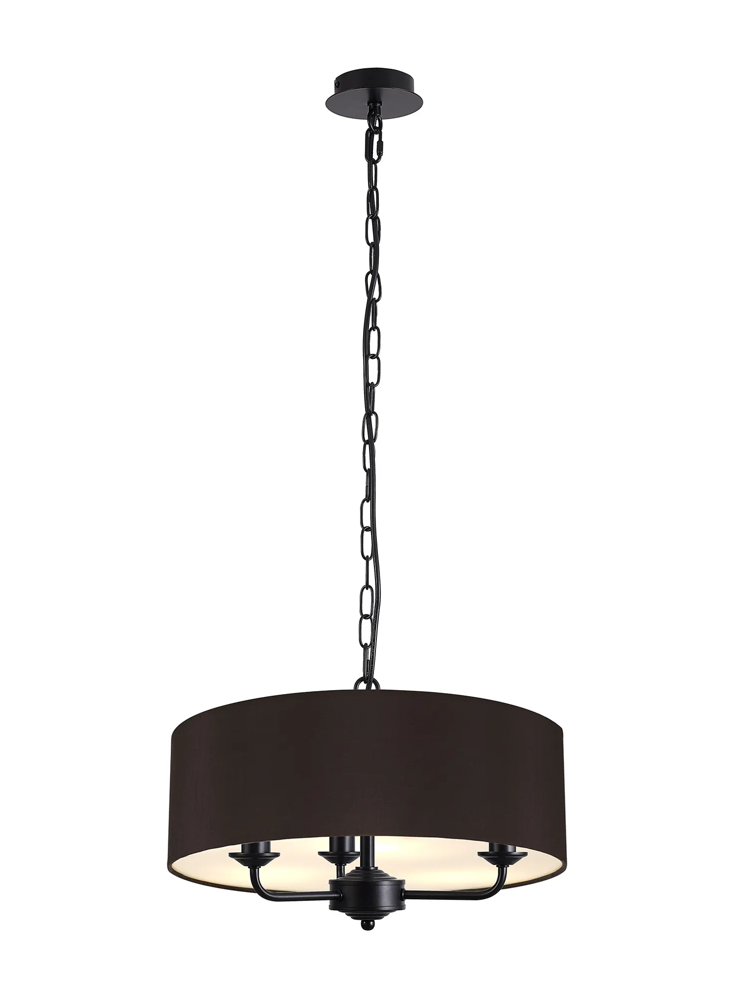 Banyan 45cm 3 Light Pendant Matt Black; Black